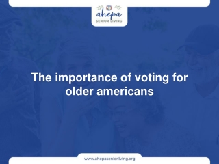 The importance of voting for older americans