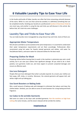 6 Valuable Laundry Tips to Ease Your Life