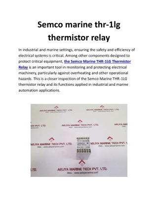 Semco marine thr-1lg thermistor relay