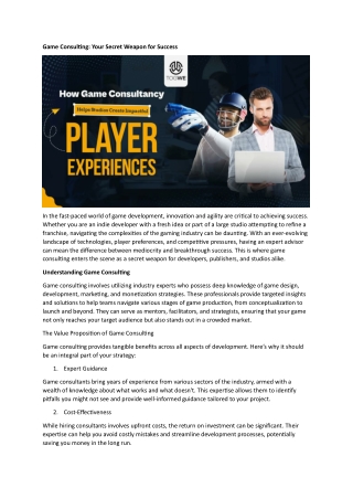 Game Consulting