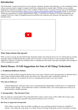 Dutch Pleasures: 15 Gift Concepts for Lovers of All Factors Netherlands