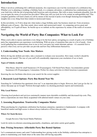 Navigating the World of Party Bus Companies: What to Look For