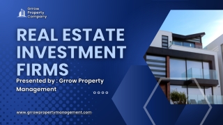 Real Estate Investment Firms