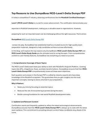 Top Reasons to Use DumpsBoss MCD
