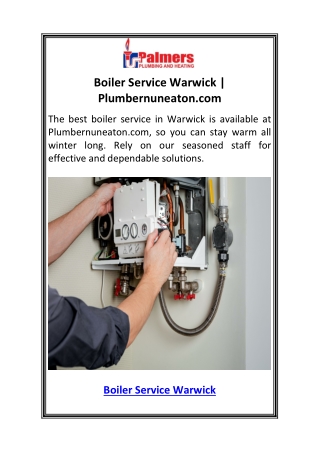 Boiler Service Warwick  Plumbernuneaton.com