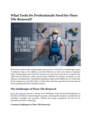 What Tools Do Professionals Need for Floor Tile Removal_