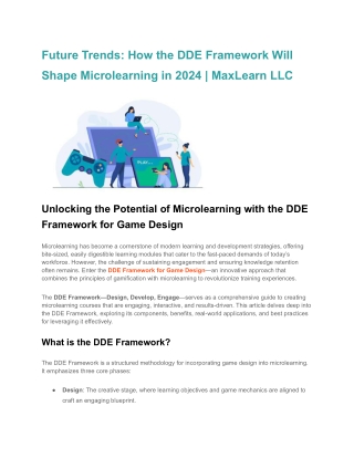 Future Trends_ How the DDE Framework Will Shape Microlearning in 2024 _ MaxLearn LLC