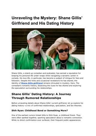 Unraveling the Mystery_ Shane Gillis’ Girlfriend and His Dating History