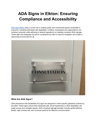 ADA Signs in Elkton_ Ensuring Compliance and Accessibility