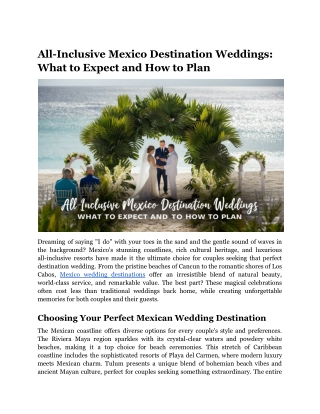 All-Inclusive Mexico Destination Weddings_ What to Expect and How to Plan