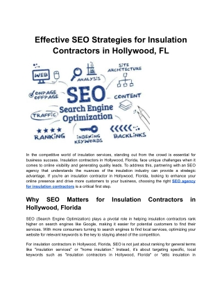 Effective SEO Strategies for Insulation Contractors in Hollywood, FL