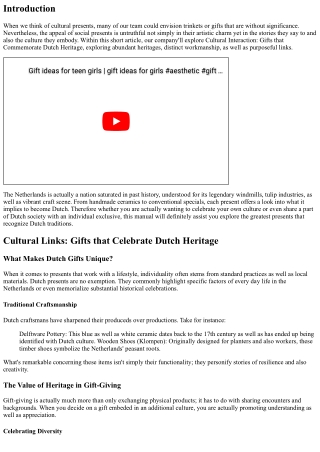 Social Links: Gifts that Commemorate Dutch Culture