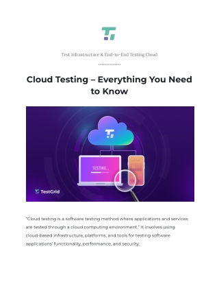 Cloud Testing – Everything You Need to Know