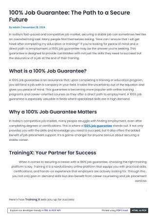 Secure Your Dream Job – 100% Guarantee