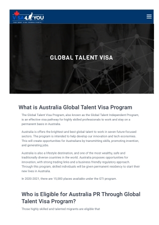 Global Talent Visa Australia (Subclass 887)