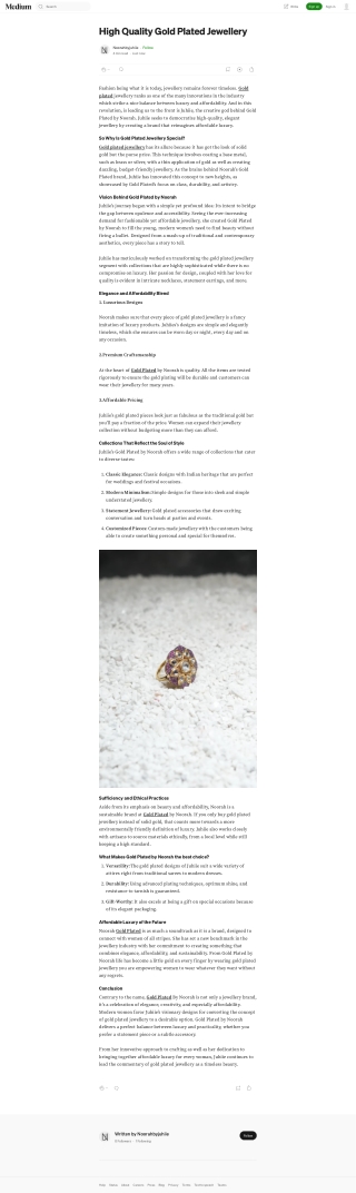 Affordable Gold Plated Jewellery