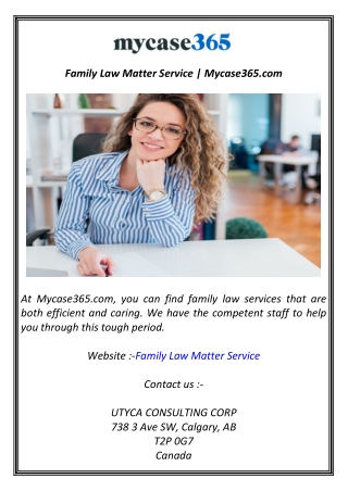 Family Law Matter Service Mycase365.com