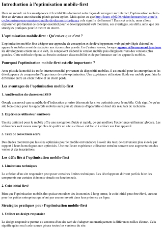 “L’optimisation mobile-first : Qu’est-ce que c’est ?”