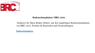 Bodenschutzplatten  BRC.swiss