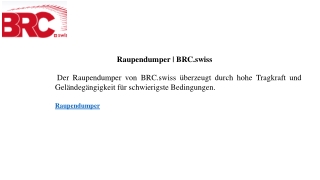 Raupendumper  BRC.swiss