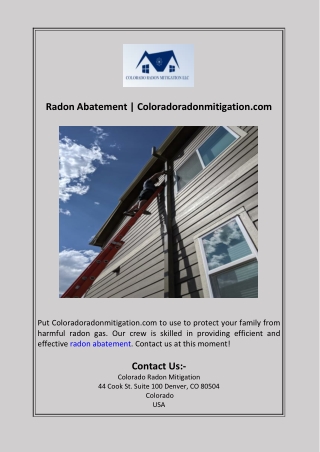 Radon Abatement  Coloradoradonmitigation.com