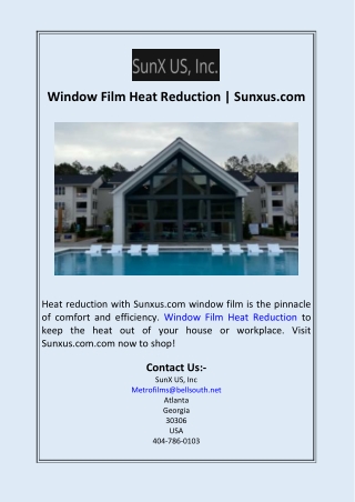 Window Film Heat Reduction  Sunxus.com