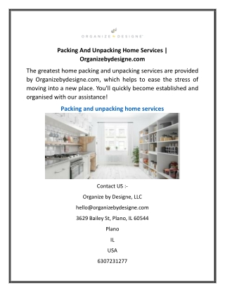 Packing And Unpacking Home Services  Organizebydesigne