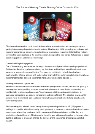 TheFutureofGamingTrendsShapingOnlineCasino
