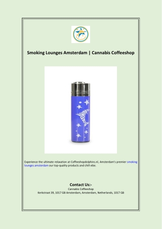 Smoking Lounges Amsterdam  Cannabis Coffeeshop