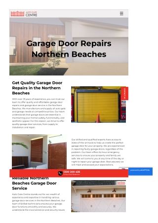 Garage Door Repairs Northern Beaches