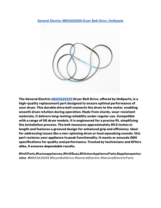 General Electric WE03X29259 Dryer Belt Drive _ HnKparts