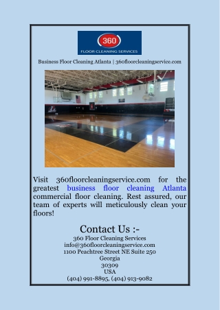 Business Floor Cleaning Atlanta  360floorcleaningservice.com