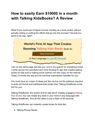 How Talking KidsBooks Helps Creators Build a Profitable Side Hustle