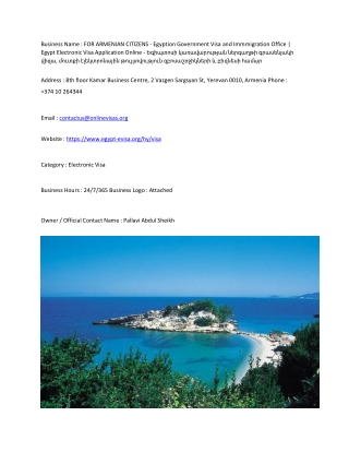 FOR ARMENIAN CITIZENS -  Egyption Government Visa and Immmigration Office | Egyp