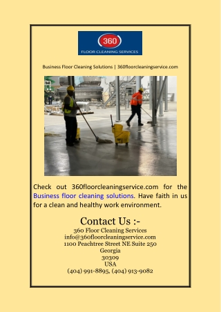 Business Floor Cleaning Solutions  360floorcleaningservice.com