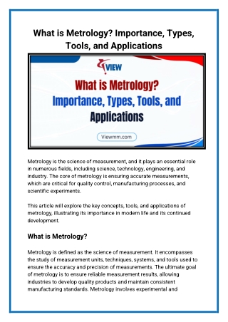 What is Metrology Importance, Types, Tools, and Applications