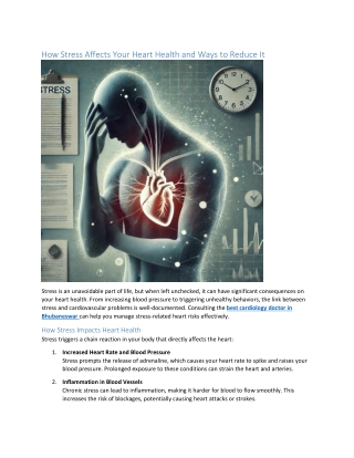 How Stress Affects Your Heart Health and Ways to Reduce It