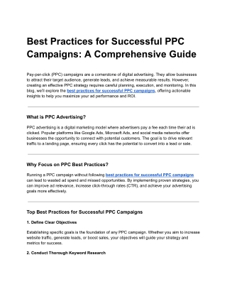 Best Practices for Successful PPC Campaigns_ A Comprehensive Guide