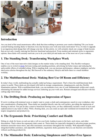 Cutting-edge Desk Styles That Will Inspire Your Workday