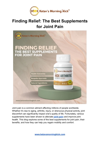 Finding Relief: The Best Supplements for Joint Pain