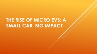The Rise of Micro EVs market