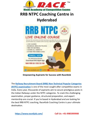 RRB NTPC Coaching Centre in Hyderabad