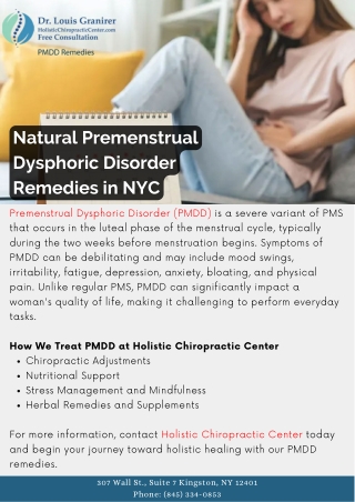 Natural Premenstrual Dysphoric Disorder Remedies in NYC