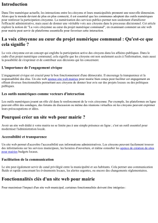 'La voix citoyenne au cœur du projet numérique communal.'