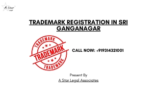 Trademark Registration in Sri Ganganagar contact  919314321001