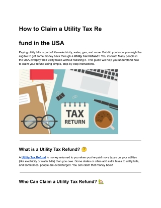 How to Claim a Utility Tax Refund in the USA