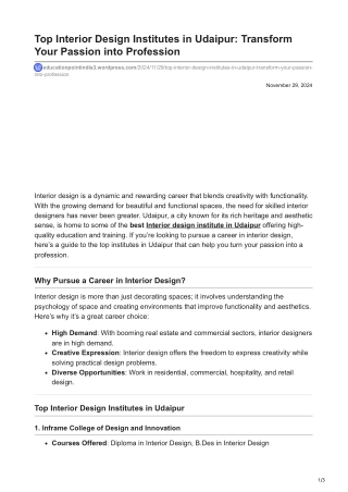 educationpointindia3.wordpress.com-Top Interior Design Institutes in Udaipur Transform Your Passion intoProfession