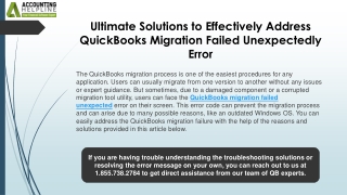 How to resolve QuickBooks Migration Failed Unexpected Issue