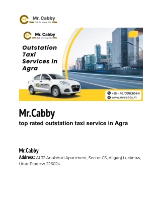 top rated outstation taxi service in Agra