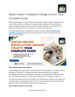 Water Heater Installation Orange County
